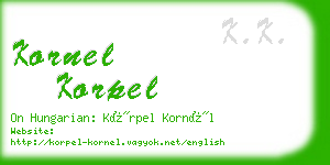 kornel korpel business card